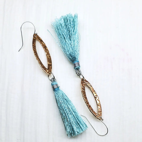 Long Copper Filigree Tassel Earrings 3.5 Inch – Handmade USA Alexa Martha Designs  Earrings