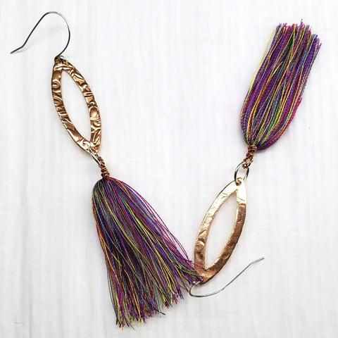 Long Copper Filigree Tassel Earrings 3.5 Inch – Handmade USA Alexa Martha Designs  Earrings