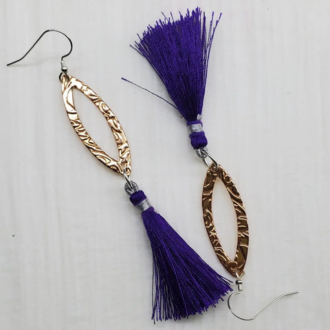 Long Copper Filigree Tassel Earrings 3.5 Inch – Handmade USA Alexa Martha Designs  Earrings
