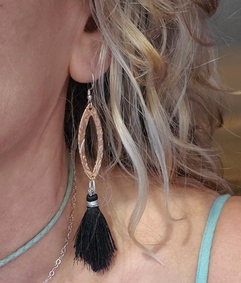 Long Copper Filigree Tassel Earrings 3.5 Inch – Handmade USA Alexa Martha Designs  Earrings