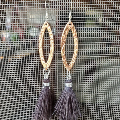Long Copper Filigree Tassel Earrings 3.5 Inch – Handmade USA Alexa Martha Designs  Earrings