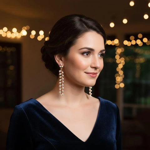 Long Copper Wire Braided Earrings with Swarovski Pearls – 3 Inch | Handmade in USA Alexa Martha Designs  Earrings