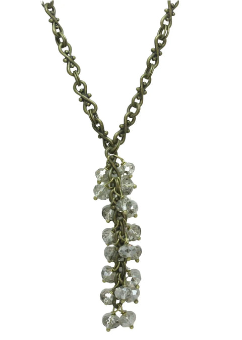 Long Crystal Cluster Necklace Michelle Marie Boutique  necklace