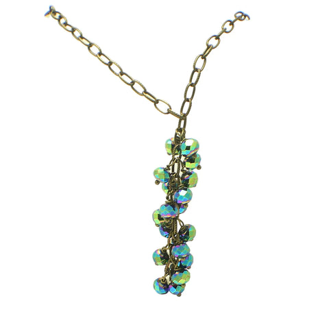 Long Crystal Cluster Necklace Michelle Marie Boutique  necklace