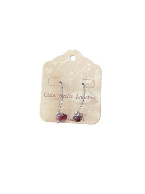 Long Sterling Silver Kidney Wire Earrings With Amethyst Gemstones – Handmade | Made in USA Michelle Marie Boutique  Earrings