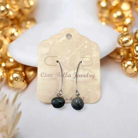 Long Sterling Silver Kidney Wire Earrings With Amethyst Gemstones – Handmade | Made in USA Michelle Marie Boutique  Earrings