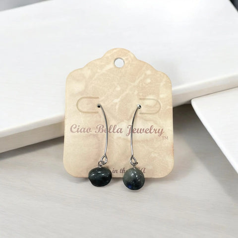 Long Sterling Silver Kidney Wire Earrings With Amethyst Gemstones – Handmade | Made in USA Michelle Marie Boutique  Earrings