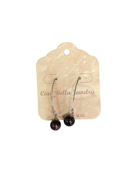 Long Sterling Silver Kidney Wire Earrings With Amethyst Gemstones – Handmade | Made in USA Michelle Marie Boutique  Earrings