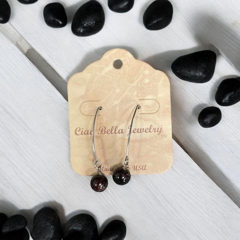 Long Sterling Silver Kidney Wire Earrings With Amethyst Gemstones – Handmade | Made in USA Michelle Marie Boutique  Earrings