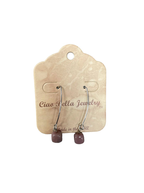 Long Sterling Silver Kidney Wire Earrings With Amethyst Gemstones – Handmade | Made in USA Michelle Marie Boutique  Earrings