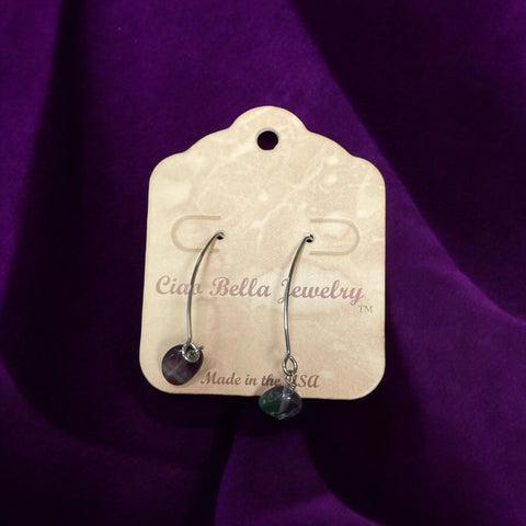 Long Sterling Silver Kidney Wire Earrings With Amethyst Gemstones – Handmade | Made in USA Michelle Marie Boutique  Earrings