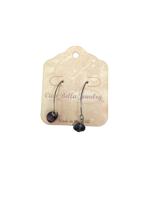 Long Sterling Silver Kidney Wire Earrings With Amethyst Gemstones – Handmade | Made in USA Michelle Marie Boutique  Earrings