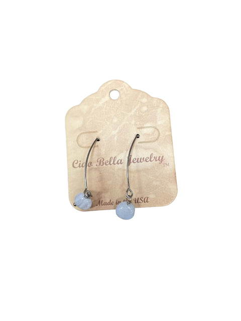 Long Sterling Silver Kidney Wire Earrings With Amethyst Gemstones – Handmade | Made in USA Michelle Marie Boutique  Earrings