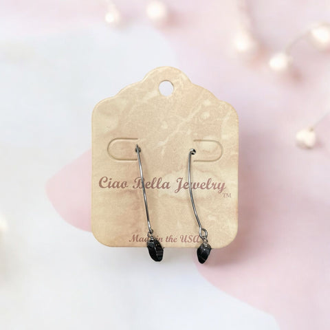 Long Sterling Silver Kidney Wire Earrings With Amethyst Gemstones – Handmade | Made in USA Michelle Marie Boutique  Earrings