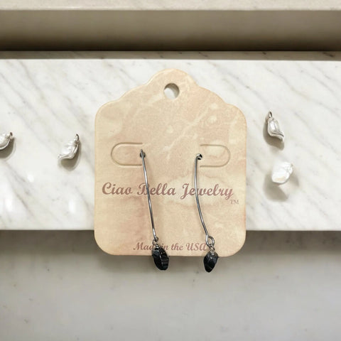 Long Sterling Silver Kidney Wire Earrings With Amethyst Gemstones – Handmade | Made in USA Michelle Marie Boutique  Earrings