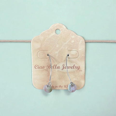Long Sterling Silver Kidney Wire Earrings With Amethyst Gemstones – Handmade | Made in USA Michelle Marie Boutique  Earrings