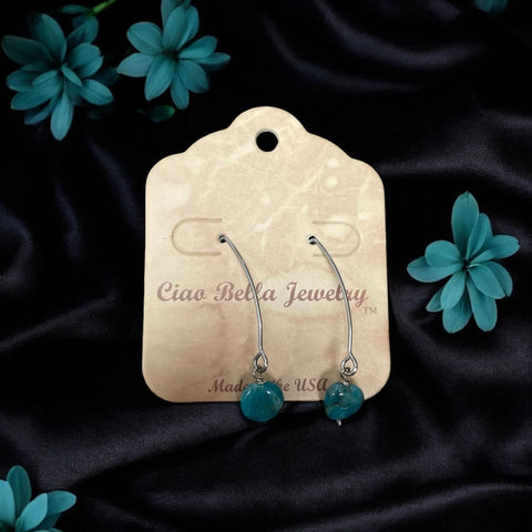 Long Sterling Silver Kidney Wire Earrings With Amethyst Gemstones – Handmade | Made in USA Michelle Marie Boutique  Earrings