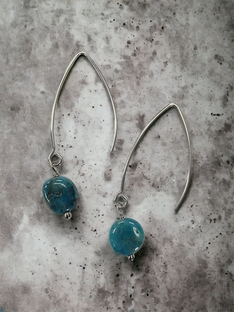Long Sterling Silver Kidney Wire Earrings With Amethyst Gemstones – Handmade | Made in USA Michelle Marie Boutique  Earrings
