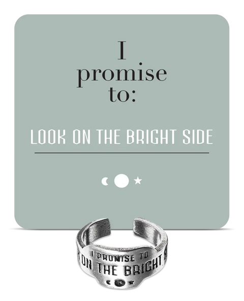 Look On The Bright Side Adjustable Promise Ring – Handcrafted Recycled Pewter Cuff Design | Made in USA Whitney Howard Designs  promise rings