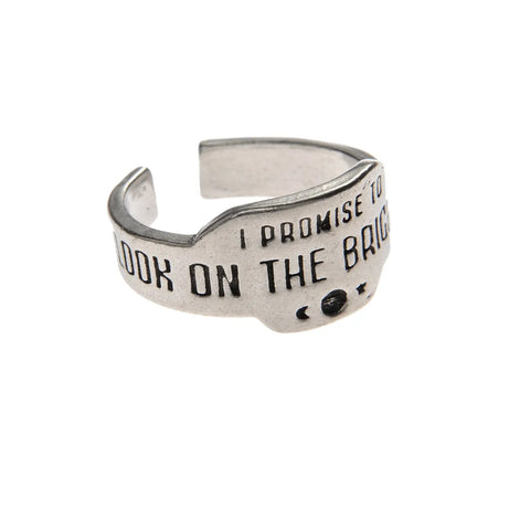 Look On The Bright Side Adjustable Promise Ring – Handcrafted Recycled Pewter Cuff Design | Made in USA Whitney Howard Designs  promise rings