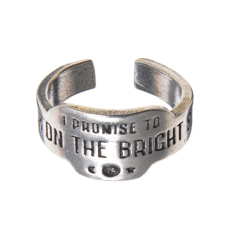 Look On The Bright Side Adjustable Promise Ring – Handcrafted Recycled Pewter Cuff Design | Made in USA Whitney Howard Designs  promise rings