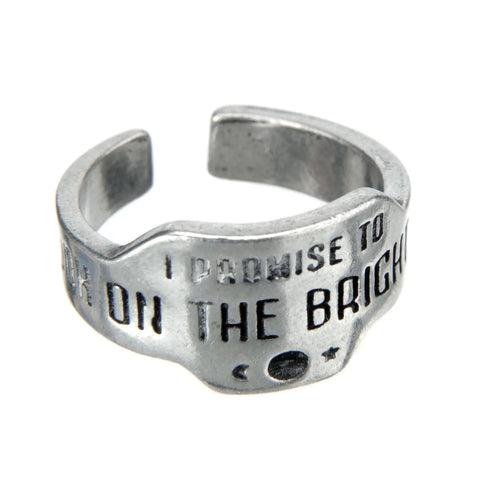 Look On The Bright Side Adjustable Promise Ring – Handcrafted Recycled Pewter Cuff Design | Made in USA Whitney Howard Designs  promise rings
