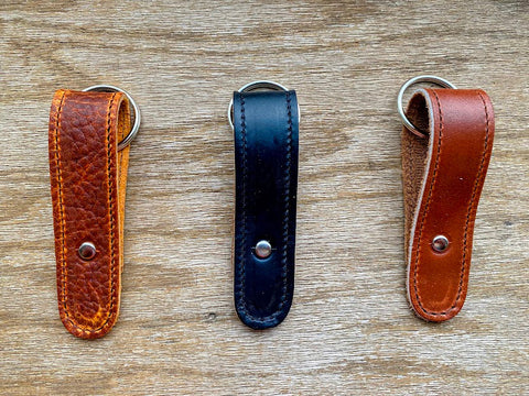 Handcrafted Leather Loop Keychain – Full Grain Suede – Made in USA BBH 