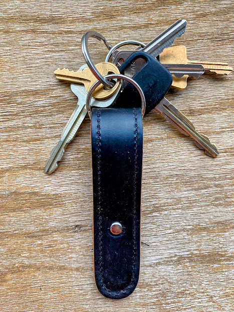Handcrafted Leather Loop Keychain – Full Grain Suede – Made in USA BBH 