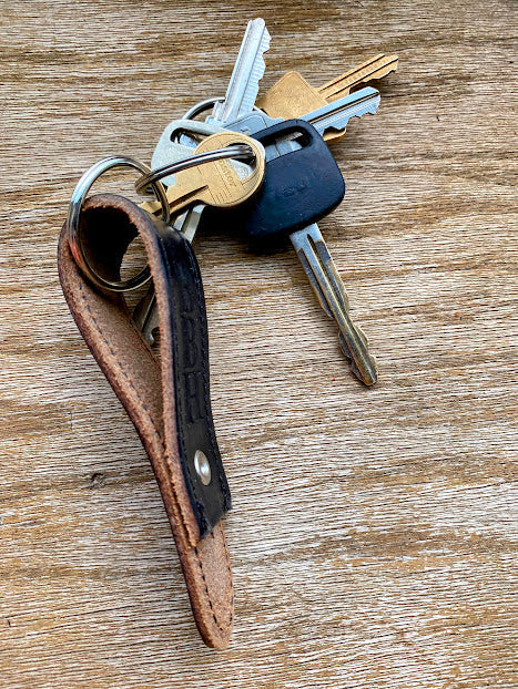 Handcrafted Leather Loop Keychain – Full Grain Suede – Made in USA BBH 