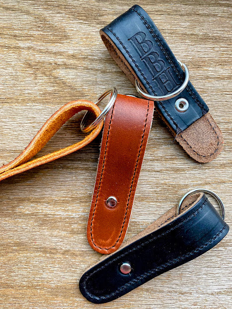 Handcrafted Leather Loop Keychain – Full Grain Suede – Made in USA BBH 