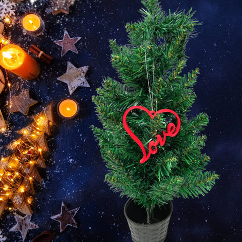 Love Heart Christmas Ornament 3D Printed – Made in USA Decor Chatelet Manufacturing 