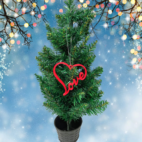 Love Heart Christmas Ornament 3D Printed – Made in USA Decor Chatelet Manufacturing 