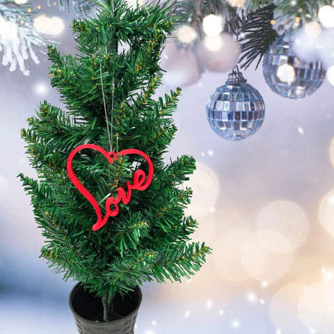 Love Heart Christmas Ornament 3D Printed – Made in USA Decor Chatelet Manufacturing 