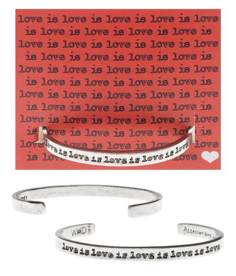 Love Is Love Is Love Is Quotable Cuff Bracelet Whitney Howard Designs  Cuff Bracelets