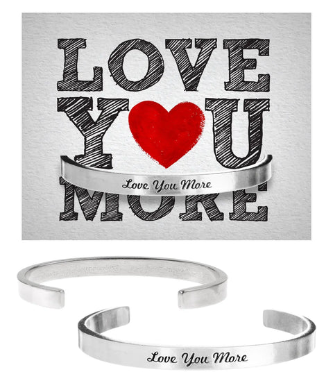 Love You More Inspirational Quotable Pewter Cuff Bracelet – Handcrafted Jewelry Gift | Made in USA Whitney Howard Designs  Cuff Bracelets
