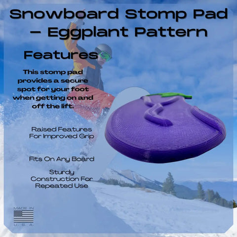 Low Profile Eggplant Spike Snowboard Stomp Pad – Made in USA Chatelet Manufacturing 