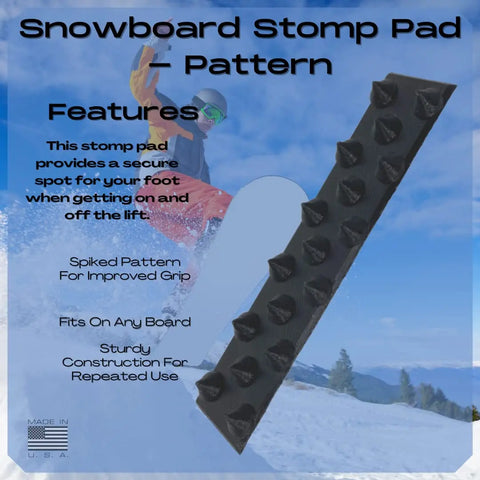 Low Profile Eggplant Spike Snowboard Stomp Pad – Made in USA Chatelet Manufacturing 