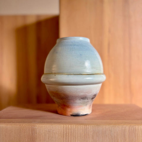 Lunar Exploration 1 | Handmade Porcelain Moon Jar Vase 6.75 Inch – Saggar-Fired Artistic Decor | Made in USA All Muddy 