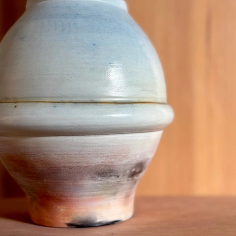 Lunar Exploration 1 | Handmade Porcelain Moon Jar Vase 6.75 Inch – Saggar-Fired Artistic Decor | Made in USA All Muddy 