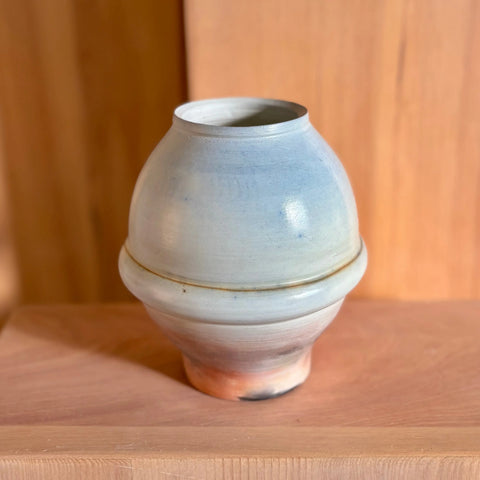 Lunar Exploration 1 | Handmade Porcelain Moon Jar Vase 6.75 Inch – Saggar-Fired Artistic Decor | Made in USA All Muddy 