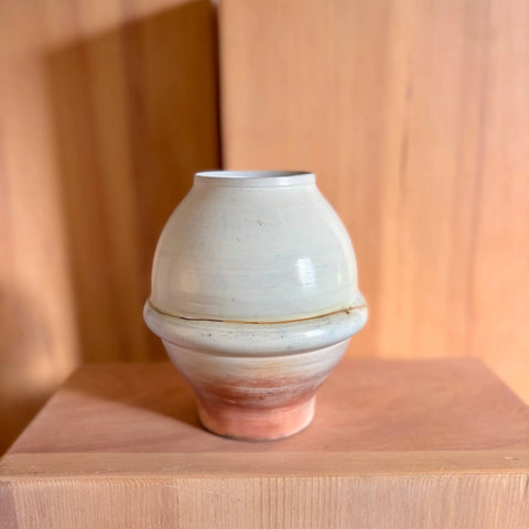 Lunar Exploration 1 | Handmade Porcelain Moon Jar Vase 6.75 Inch – Saggar-Fired Artistic Decor | Made in USA All Muddy 