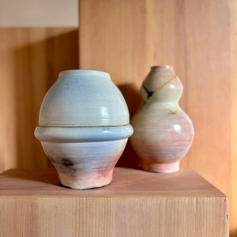Lunar Exploration 1 | Handmade Porcelain Moon Jar Vase 6.75 Inch – Saggar-Fired Artistic Decor | Made in USA All Muddy 