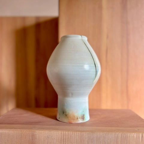 Lunar Exploration 2 | Handmade Elevated Moon Jar Vase 8 Inch – Decorative Porcelain Ceramic Decor | Made in USA All Muddy 