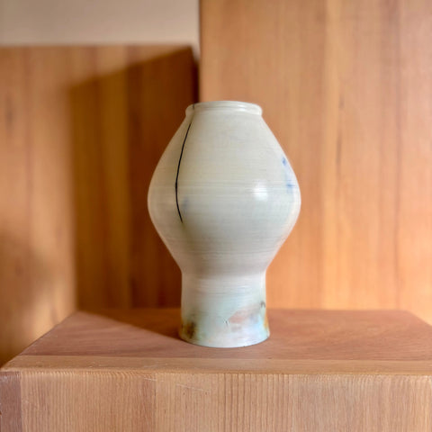 Lunar Exploration 2 | Handmade Elevated Moon Jar Vase 8 Inch – Decorative Porcelain Ceramic Decor | Made in USA All Muddy 