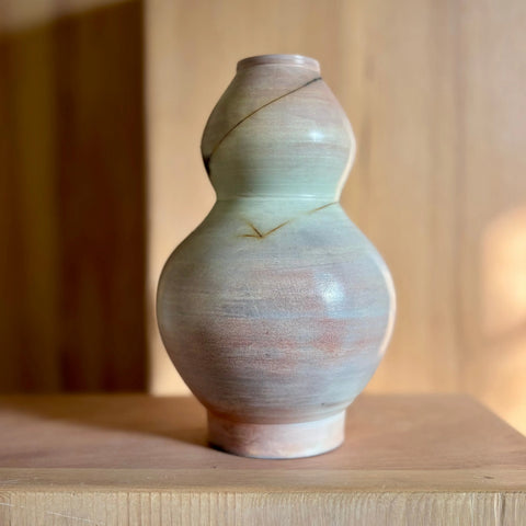 Lunar Exploration 4 | Handcrafted Porcelain Double Moon Jar Vase – Saggar Fired Decorative Vase | Made in USA All Muddy 