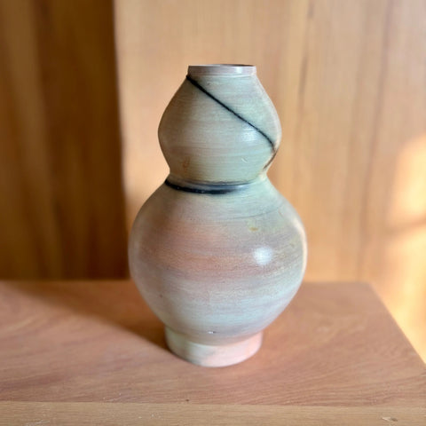 Lunar Exploration 4 | Handcrafted Porcelain Double Moon Jar Vase – Saggar Fired Decorative Vase | Made in USA All Muddy 