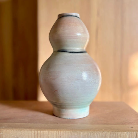 Lunar Exploration 4 | Handcrafted Porcelain Double Moon Jar Vase – Saggar Fired Decorative Vase | Made in USA All Muddy 