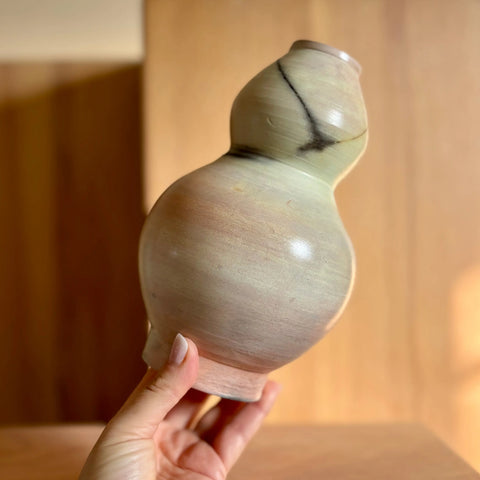 Lunar Exploration 4 | Handcrafted Porcelain Double Moon Jar Vase – Saggar Fired Decorative Vase | Made in USA All Muddy 