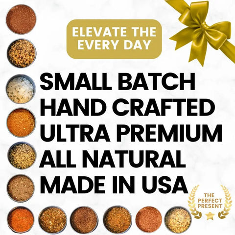 Luxury BBQ Seasoning Collection – 12 Four Ounce Gourmet Spice Tins for Grilling | Handcrafted in USA Gustus Vitae  Collections & Gift Sets