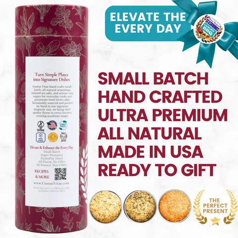Luxury BBQ Seasonings Gift Pack – Set of 3 Handcrafted Dry Rubs | Made in USA Gourmet Spice Trio Gustus Vitae  Collections & Gift Sets